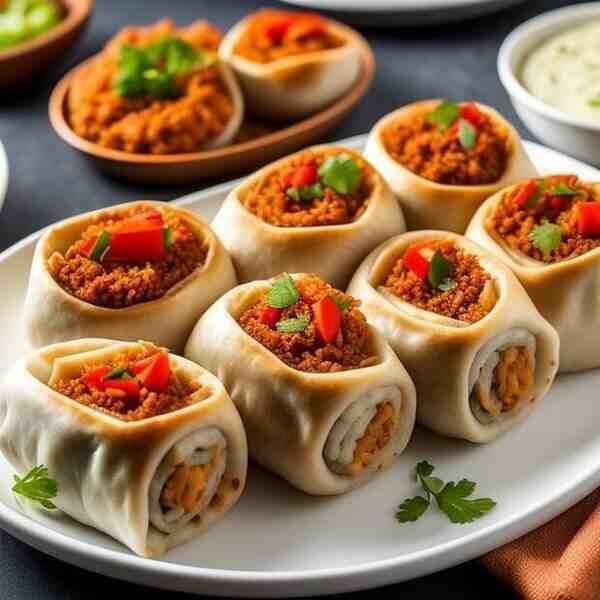 Рулеты из куриного фарша с начинкой